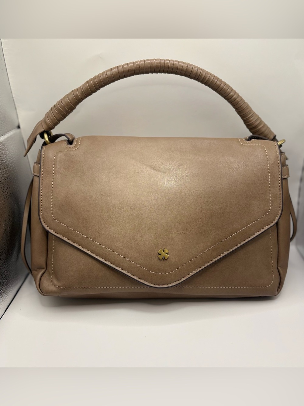 Lucky Brand Taupe Wrapped-Handle Shoulder Bag